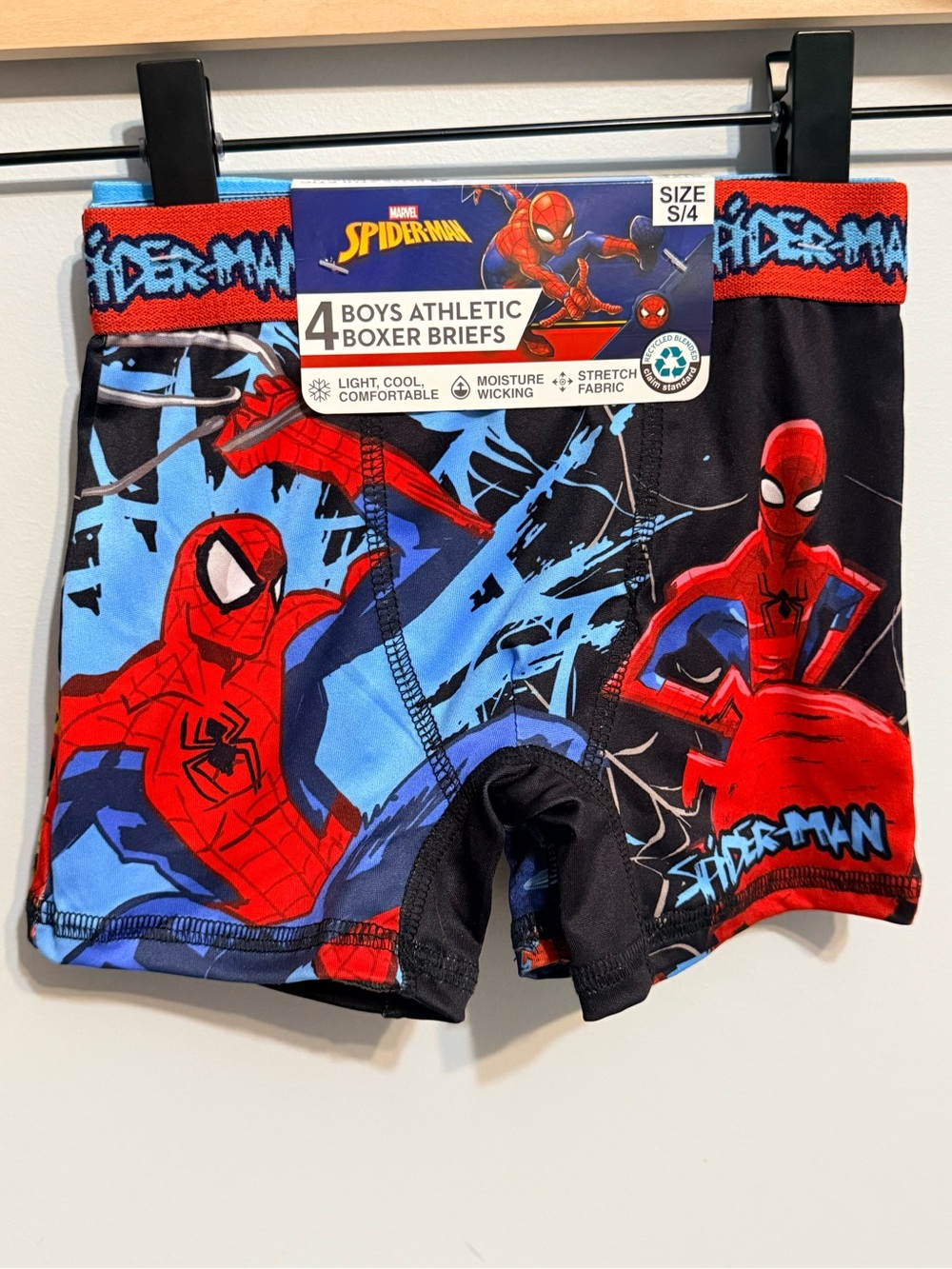 2 packs of Boys' Athletic Boxer Briefs Spider-Man - Red & Blue s/4 or 4t